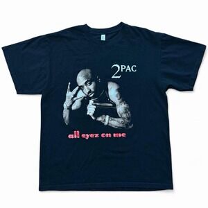 Y2K Modern 2Pac All Eyez On Me Hip-Hop Rap Music Merch T-shirt Large Alstyle